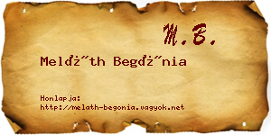 Meláth Begónia névjegykártya